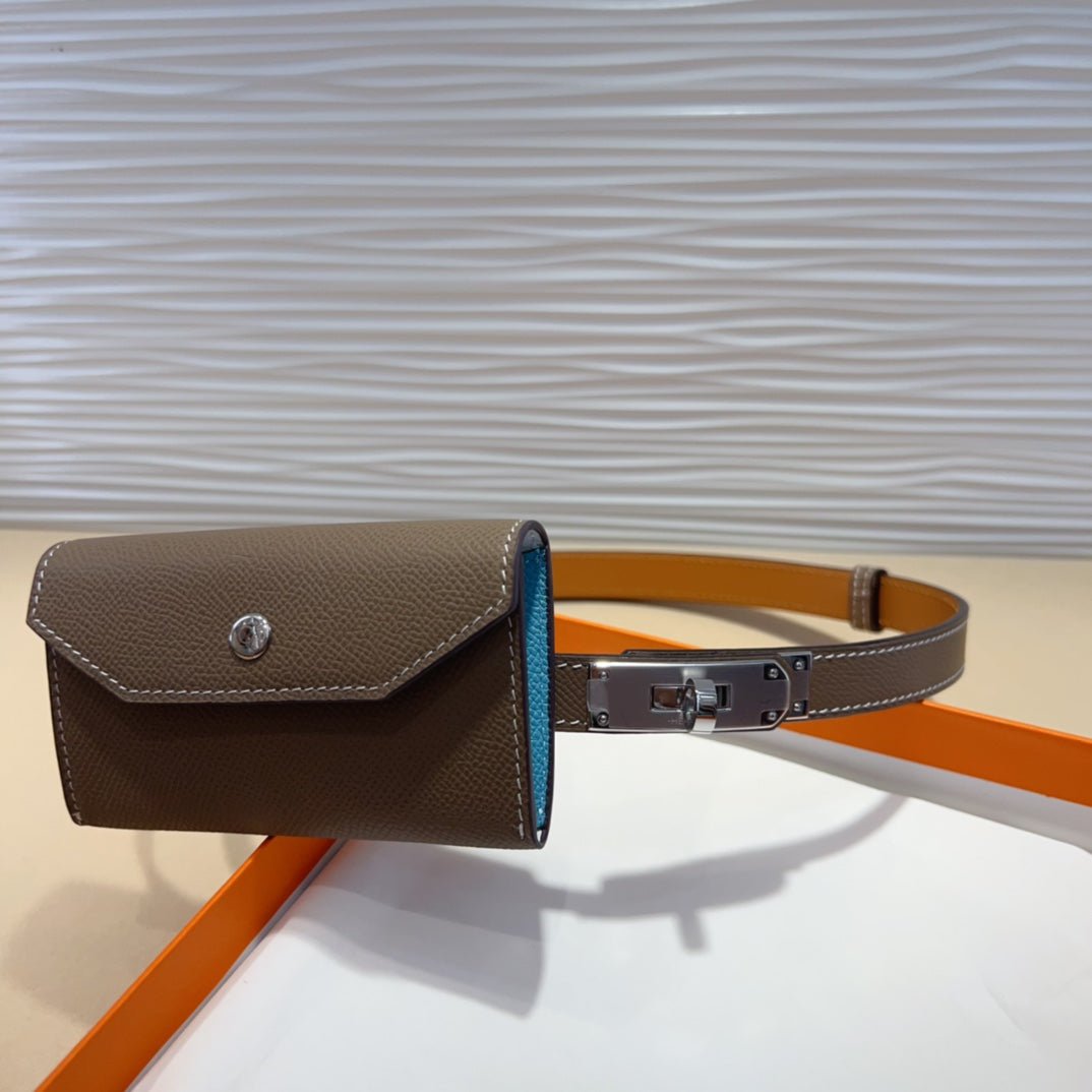 Alternative view of HM KELLY DARK BROWN POCKET 18MM BELT LEATHER SILVER HARDWARE