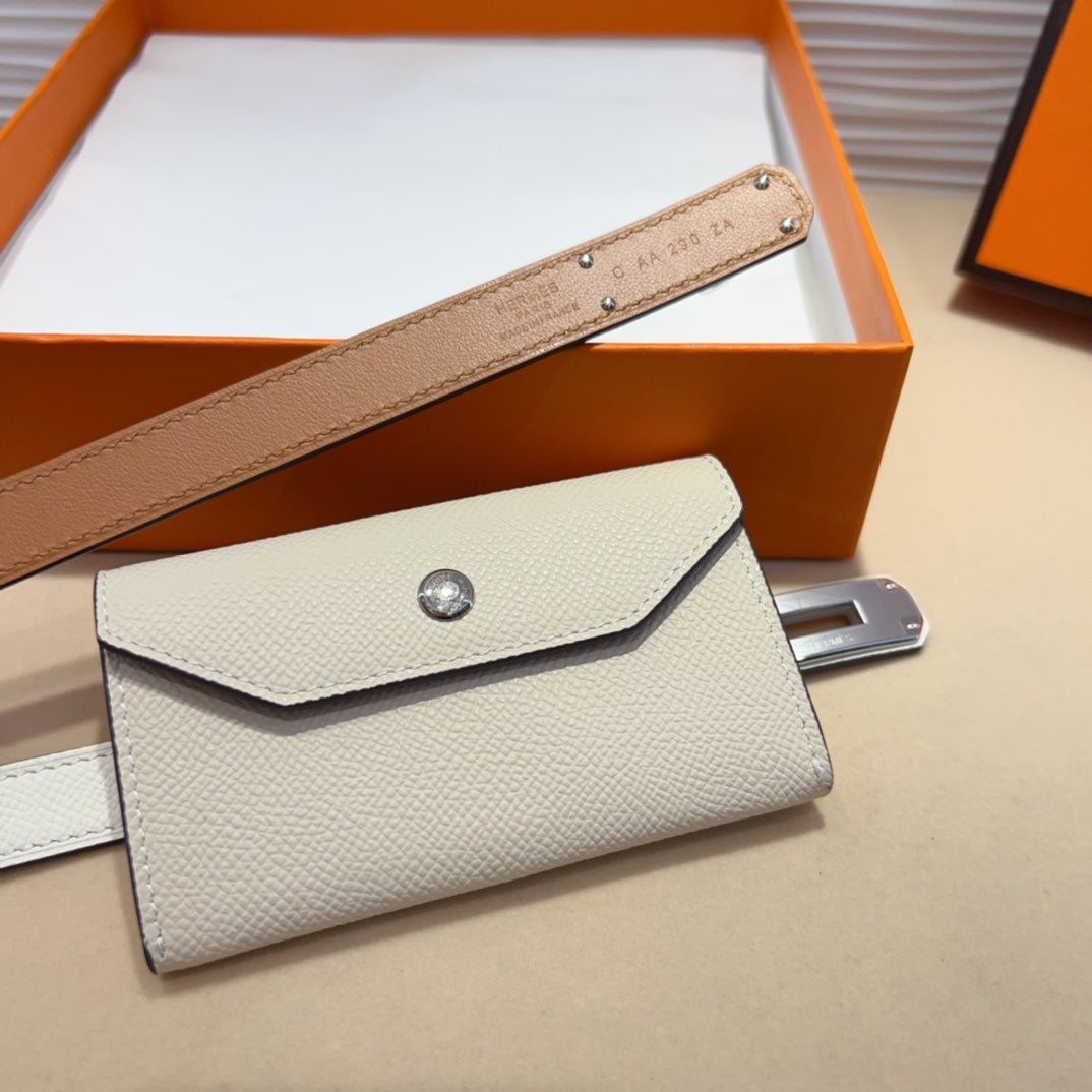 Alternative view of HM KELLY WHITE POCKET 18MM BELT LEATHER SILVER HARDWARE