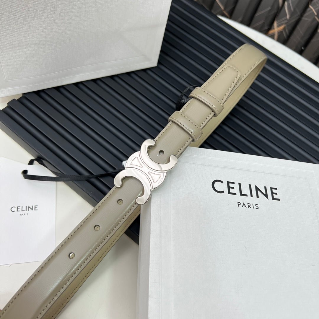 CELINE Beige Silver Triomphe Belt - Image 9