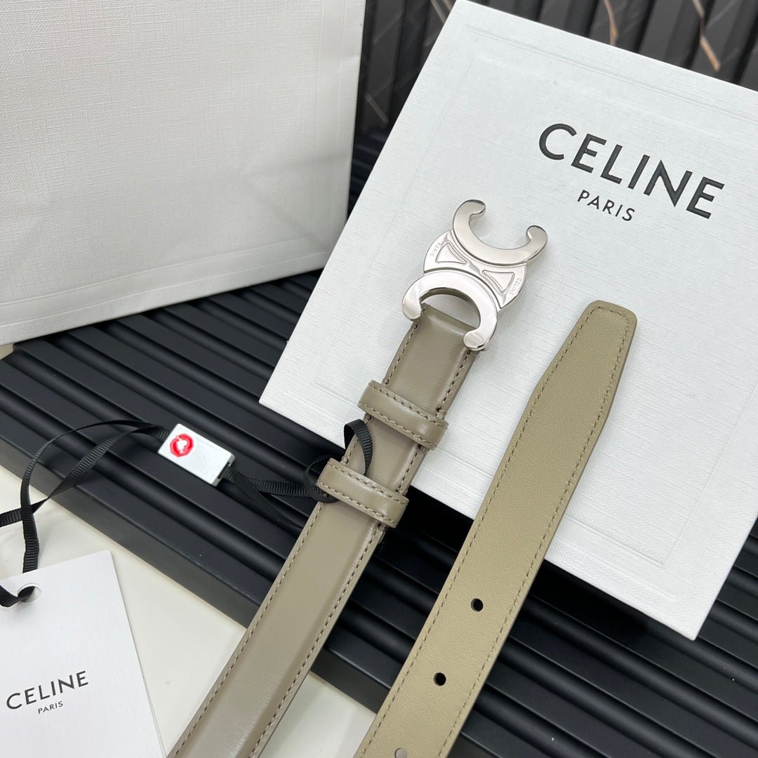 CELINE Beige Silver Triomphe Belt - Image 5