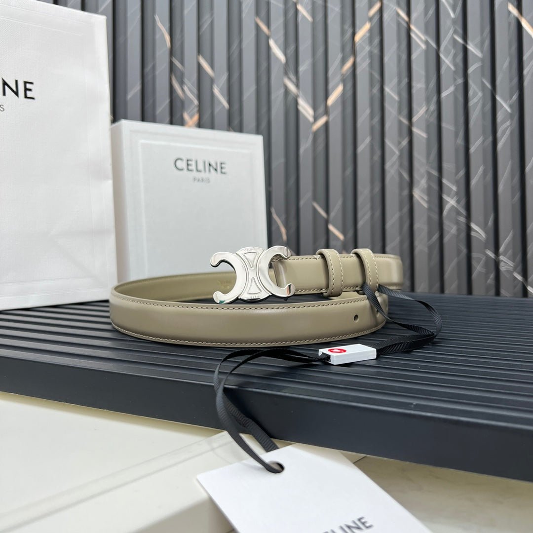 CELINE Beige Silver Triomphe Belt - Image 3