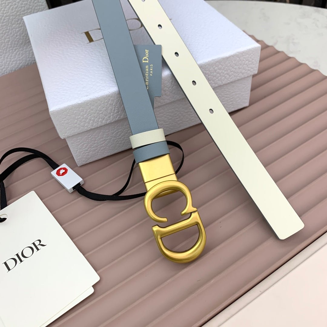 Dior Blue Leather CD Belt - Image 5