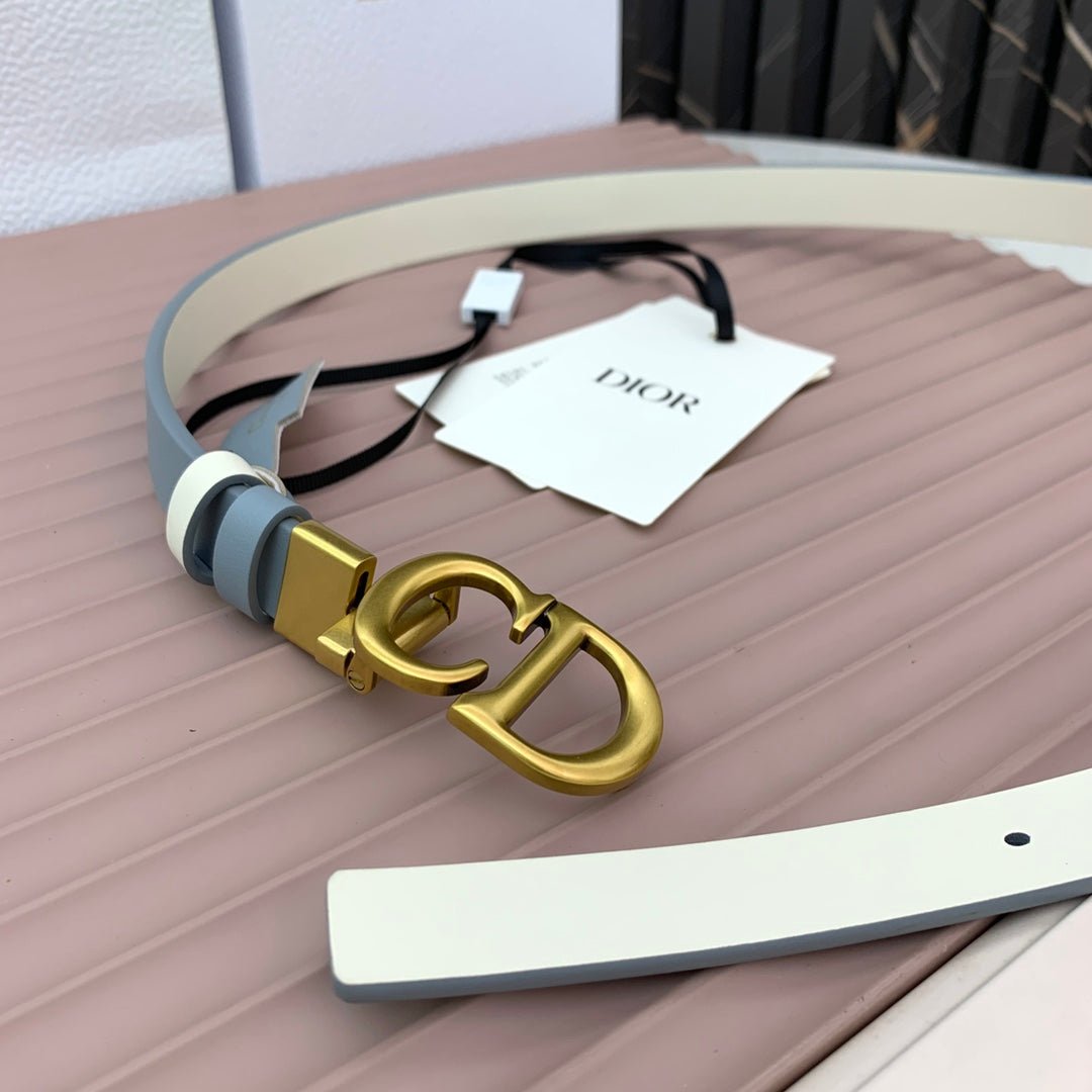 Dior Blue Leather CD Belt - Image 6