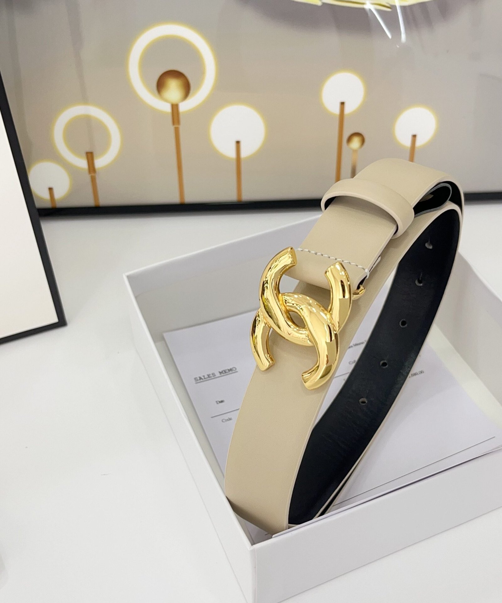 Alternative view of Chanel Beige Gold Solid Belt