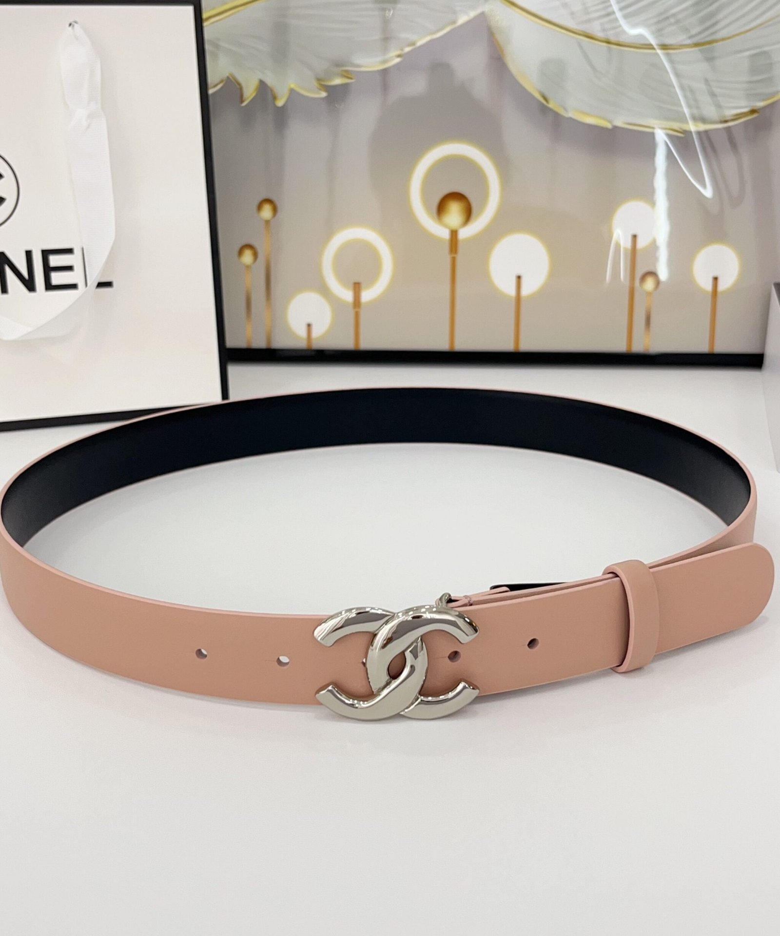 Chanel Nude Silver Buckle Strap
