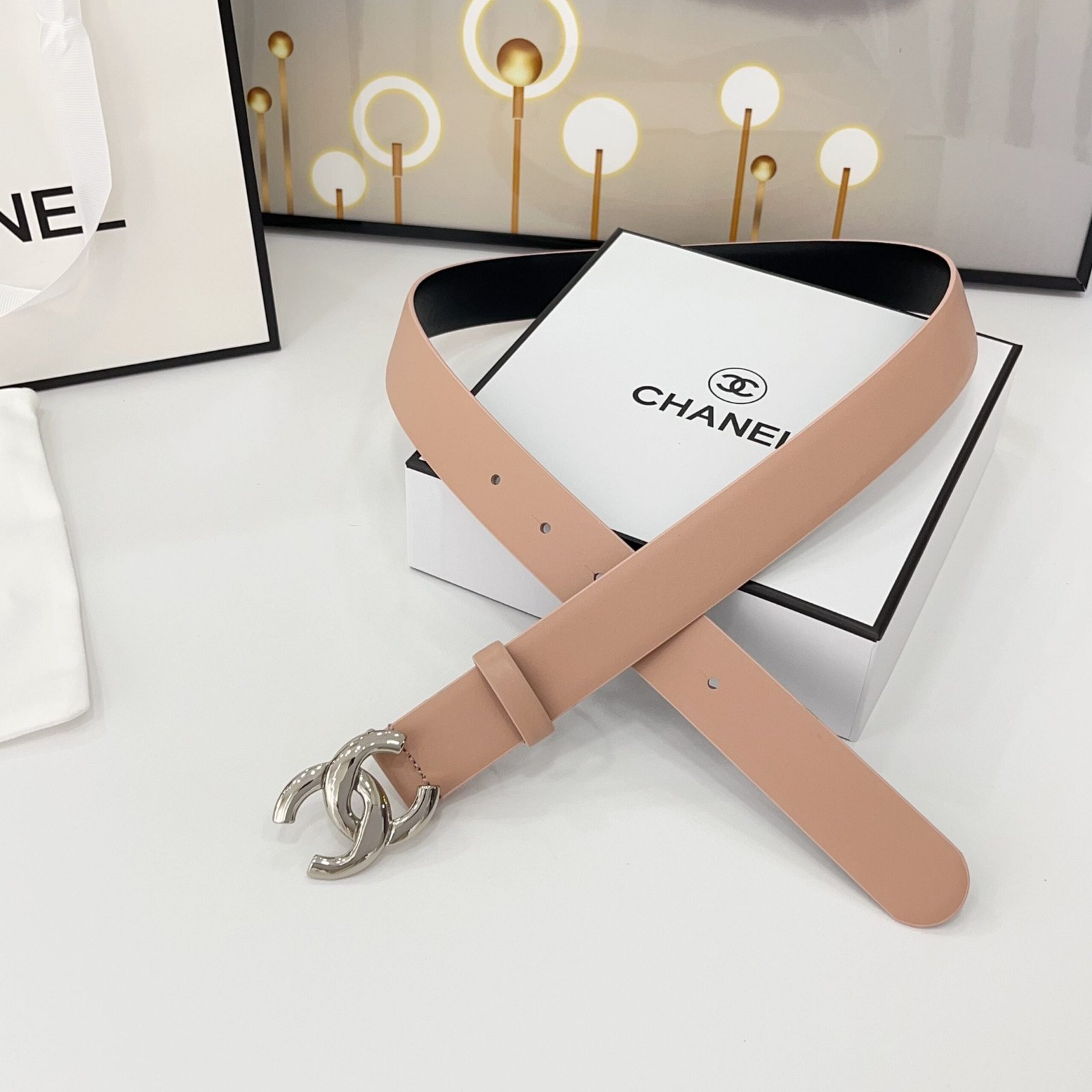 Chanel Nude Silver Buckle Strap - Image 5