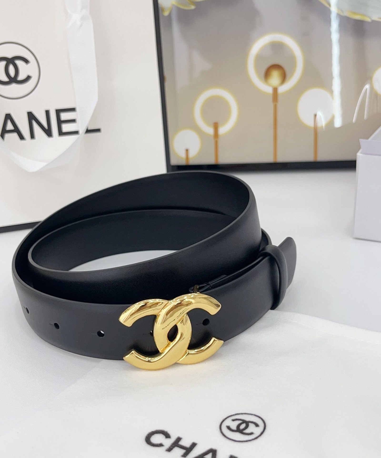 Alternative view of Chanel Black Gold Solid Belt