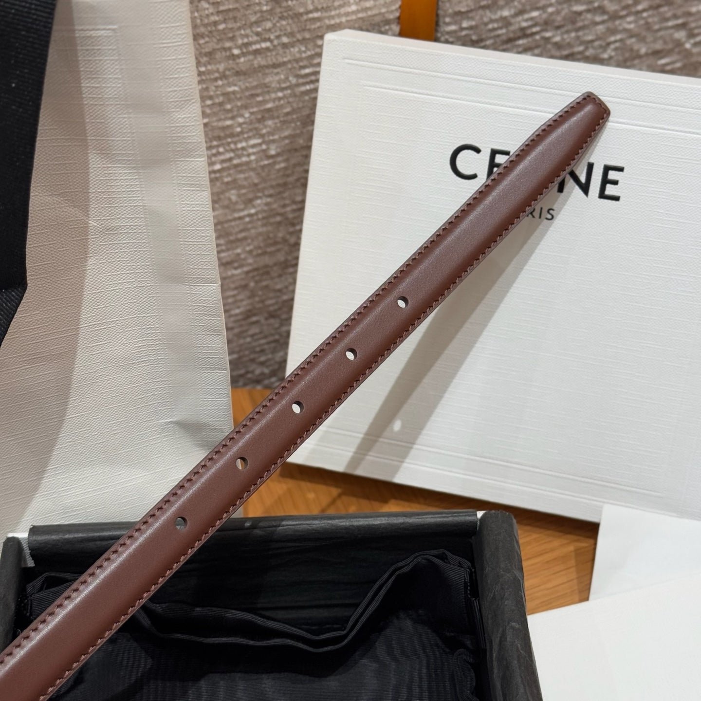 CELINE Black Monogram Gold Belt - Image 8