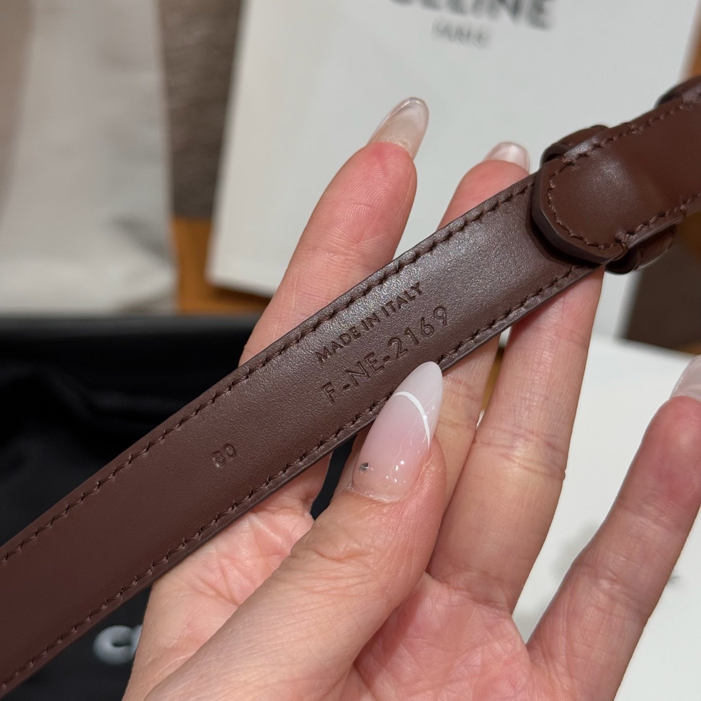 CELINE Black Monogram Gold Belt - Image 7