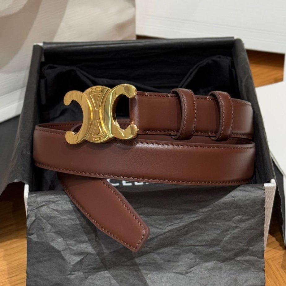 CELINE Light Grey Silver Belt