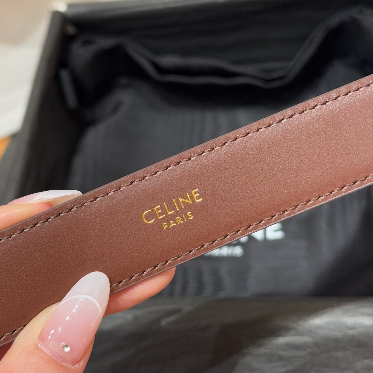 CELINE Light Grey Silver Belt - Image 5
