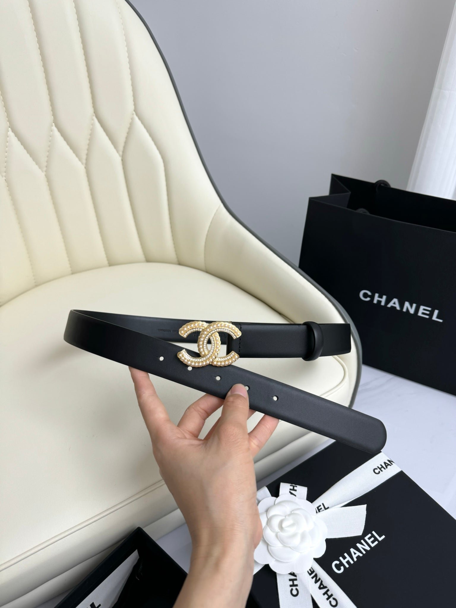 Alternative view of Chanel Black Pearl Crystal Belt