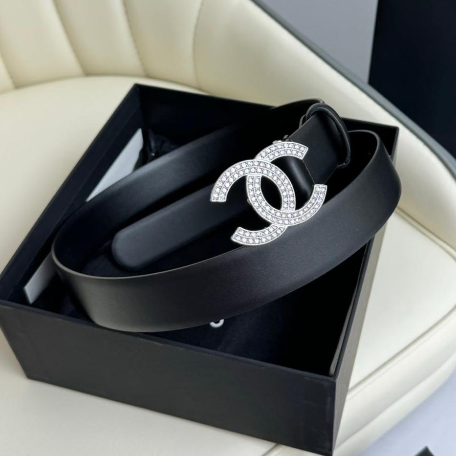 Chanel Wide Crystal CC Belt