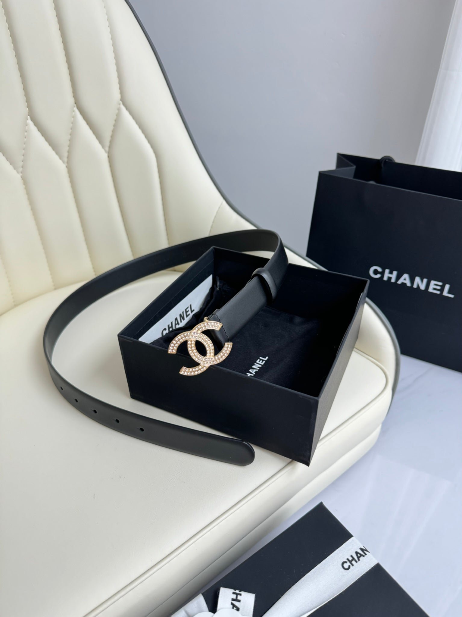Alternative view of Chanel Black Pearl Gold Wide Belt