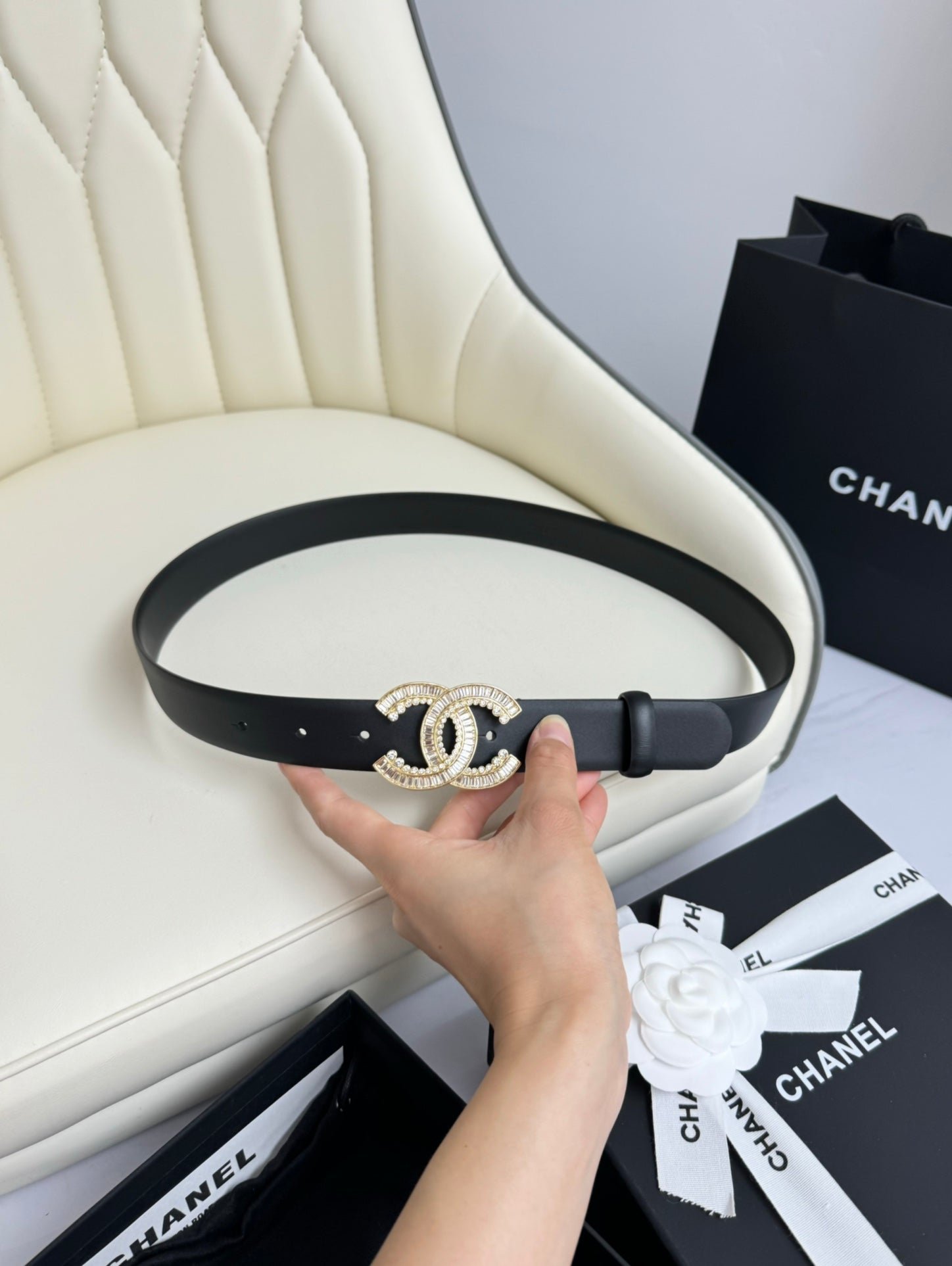 Chanel Black Baguette Wide Belt - Image 3