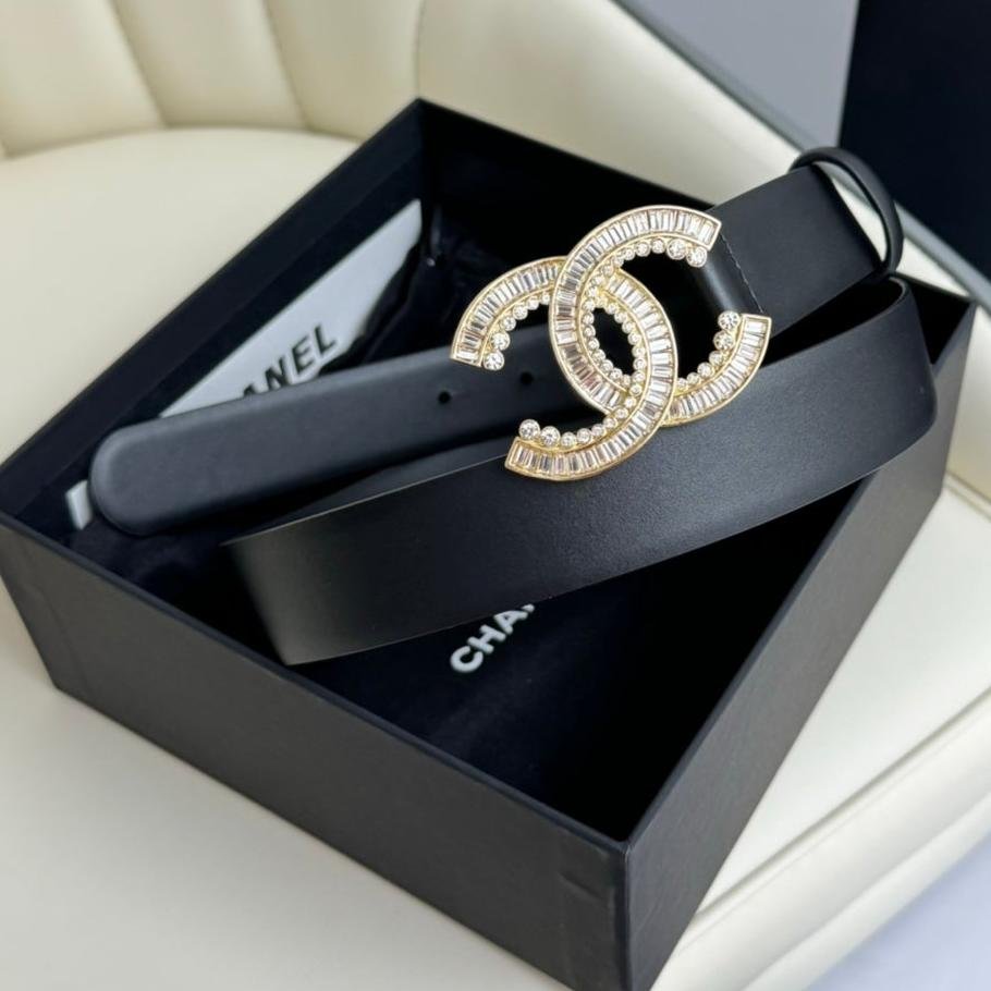 Chanel Black Baguette Wide Belt