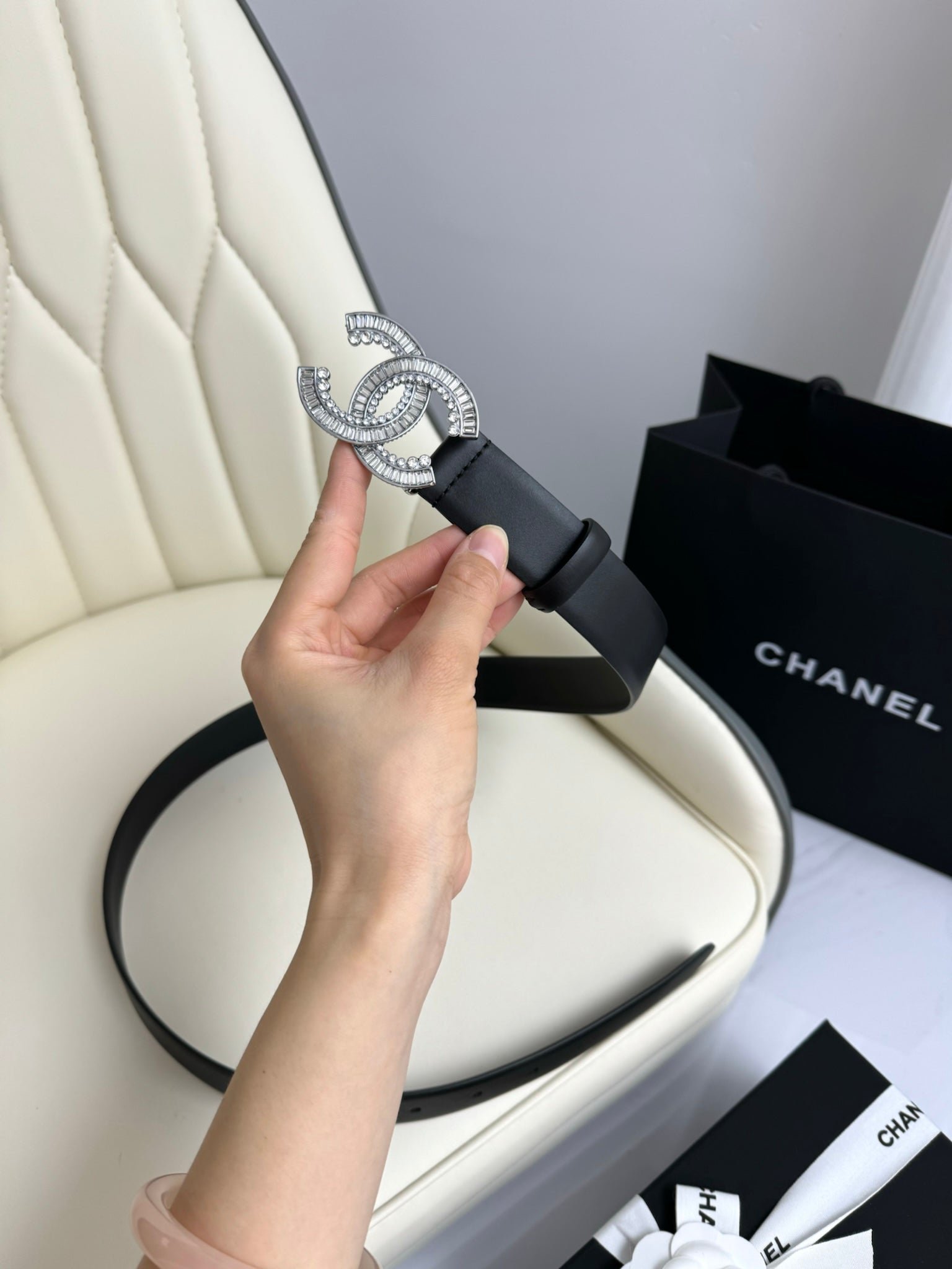 Chanel Full Silver Wide Belt - Image 8
