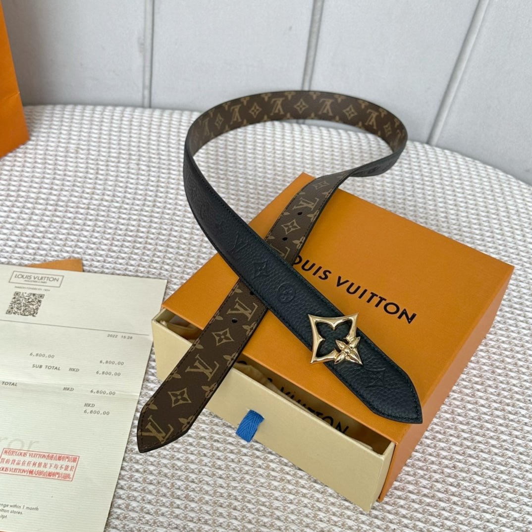 LV Canvas Gold Heart Belt - Image 3