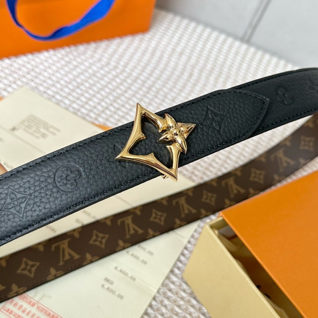 LV Canvas Gold Heart Belt - Image 7