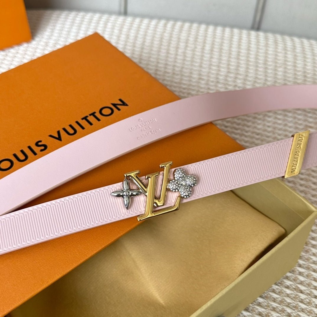 LV GRAM 20 MM REVERSIBLE BELT LIGHT PINK CALFSKIN GOLD HARDWARE - Image 3
