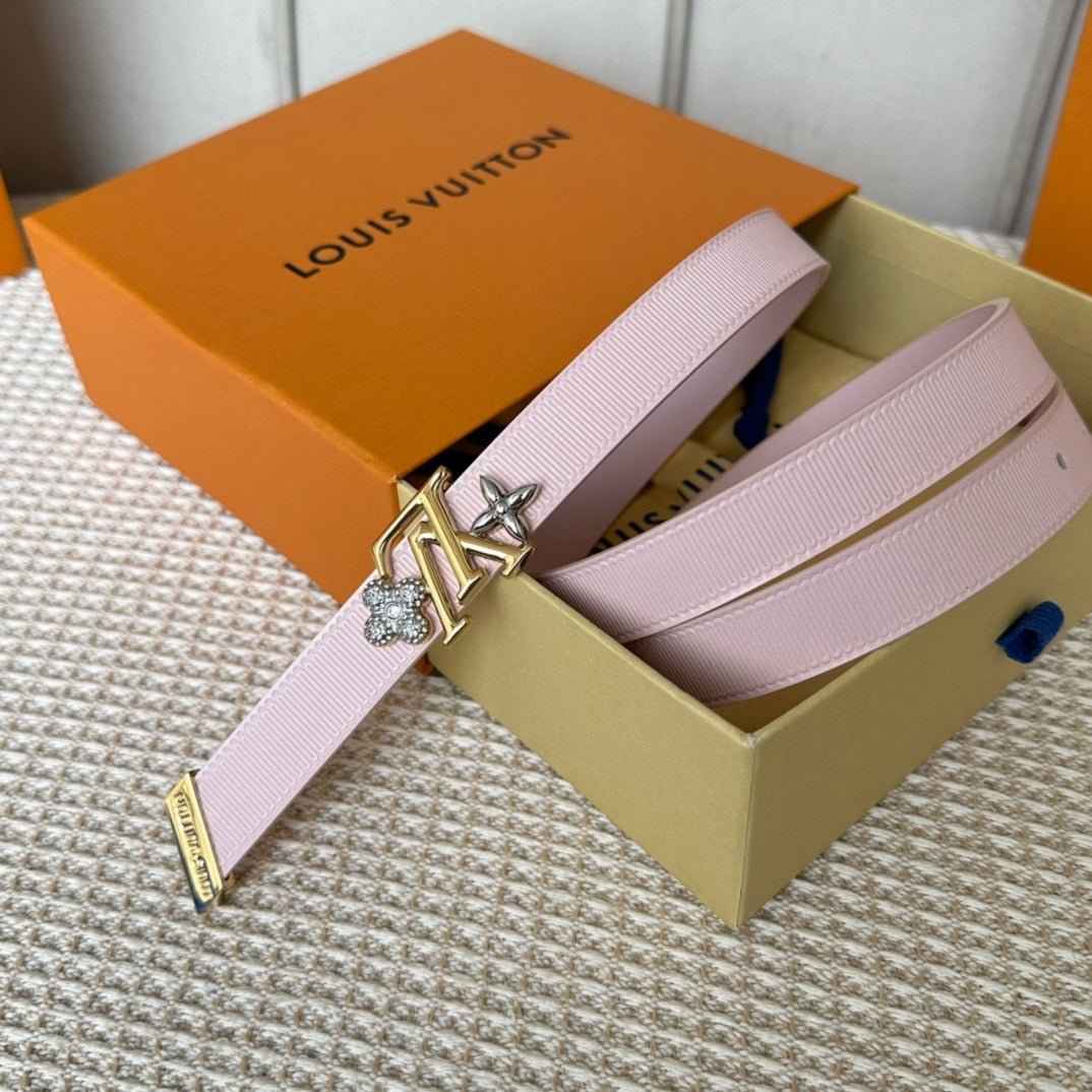 Alternative view of LV GRAM 20 MM REVERSIBLE BELT LIGHT PINK CALFSKIN GOLD HARDWARE