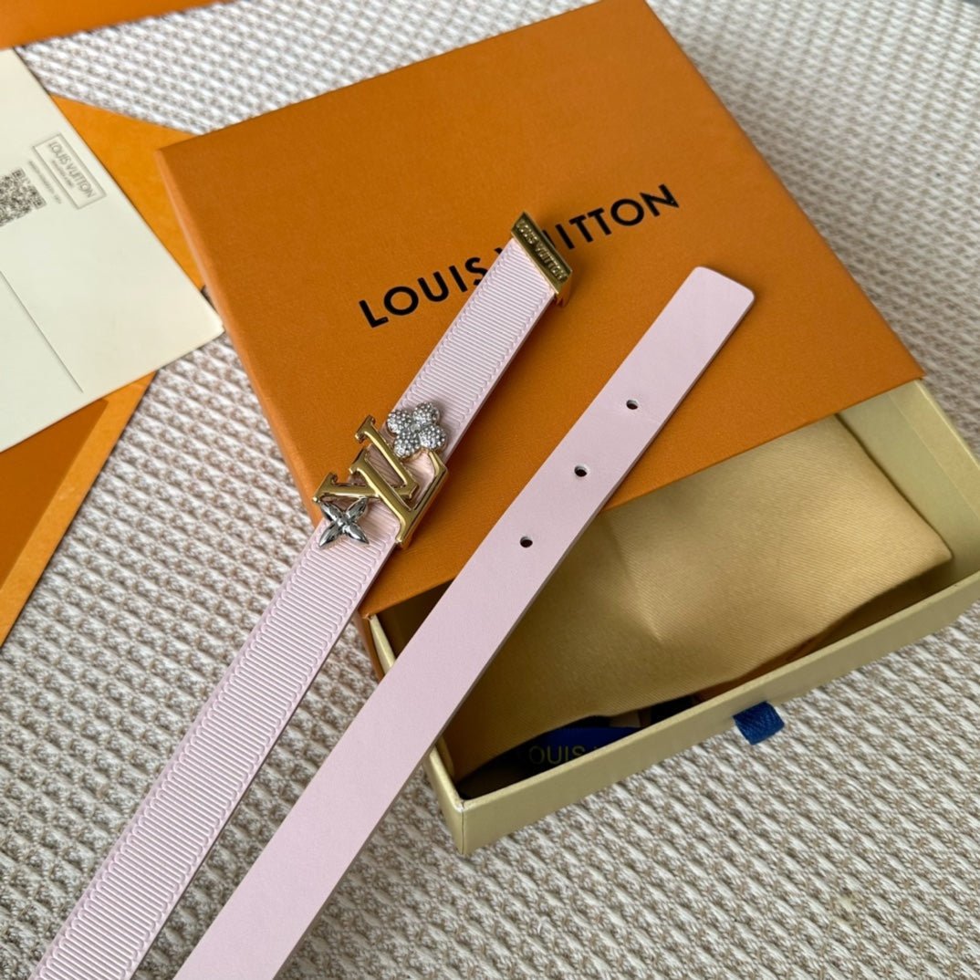 LV GRAM 20 MM REVERSIBLE BELT LIGHT PINK CALFSKIN GOLD HARDWARE - Image 5