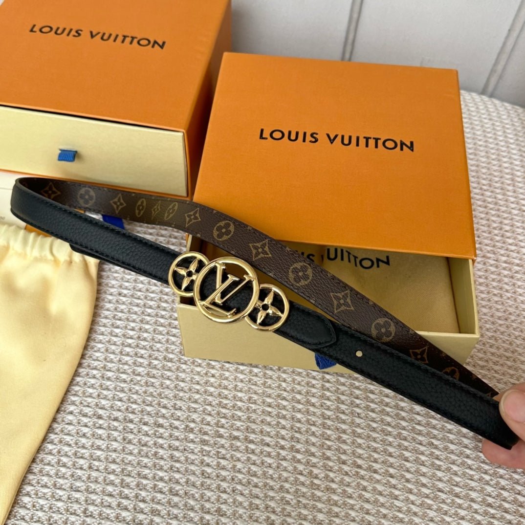 LV Canvas Gold Flower Belt - Image 8