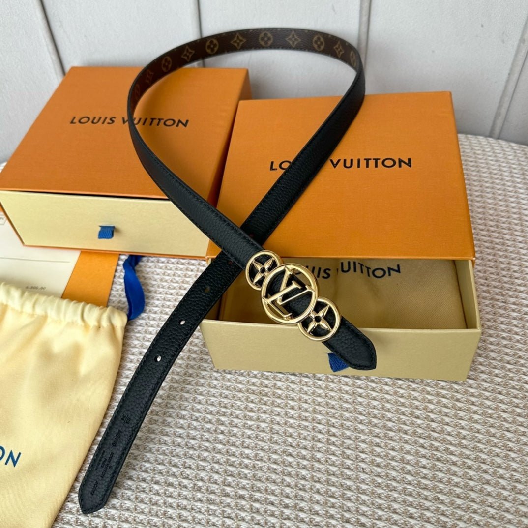 LV Canvas Gold Flower Belt - Image 3