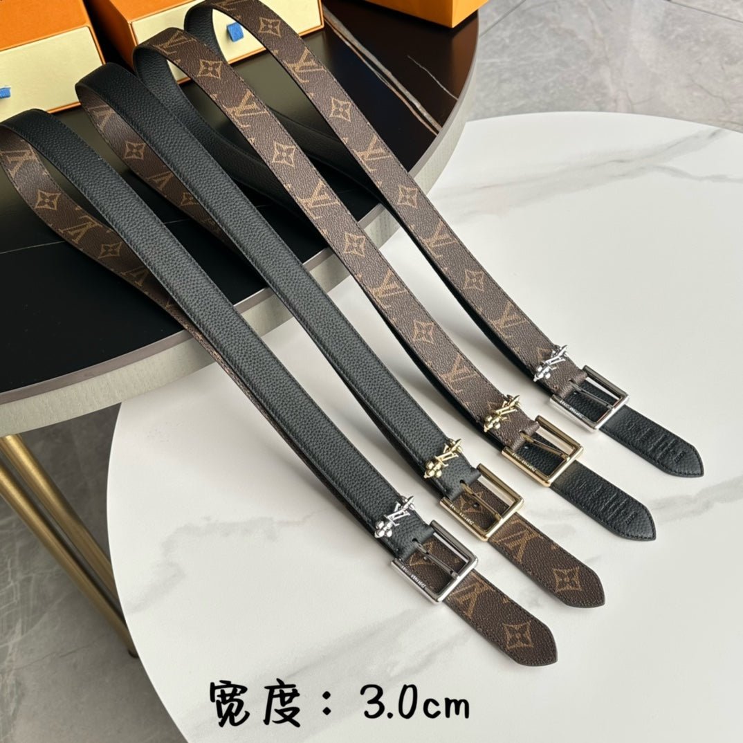 LV Canvas Silver Floral Buckle Belt - Image 7
