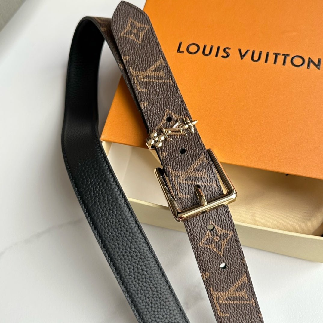 Alternative view of LV BLOOM 30MM BELT IN BROWN MONOGRAM CALFSKIN GOLD HARDWARE