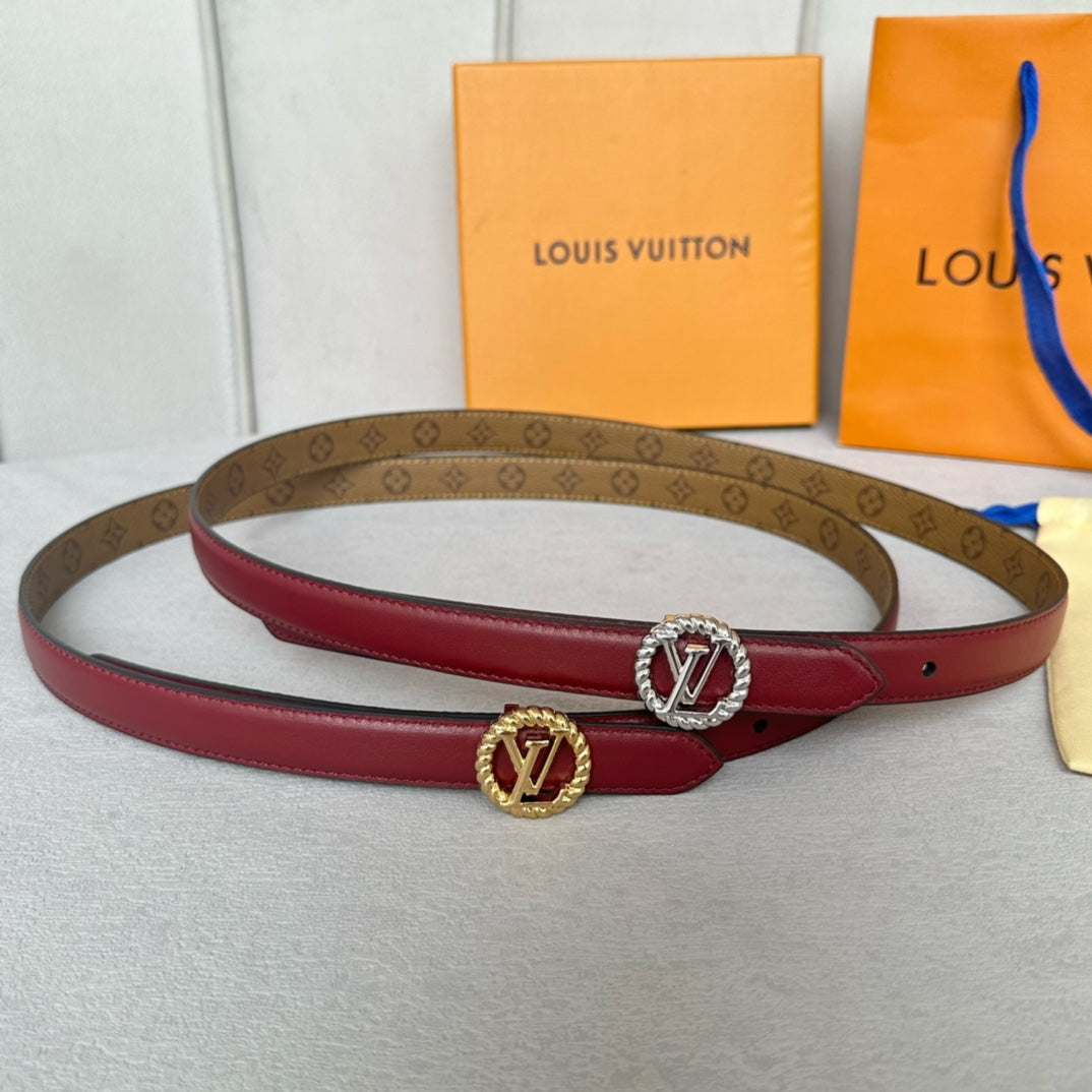 Alternative view of LV S-LOCK BELT 20 MM IN CHERRY RED CALFSKIN AND CIRCLE GOLD HARDWARE