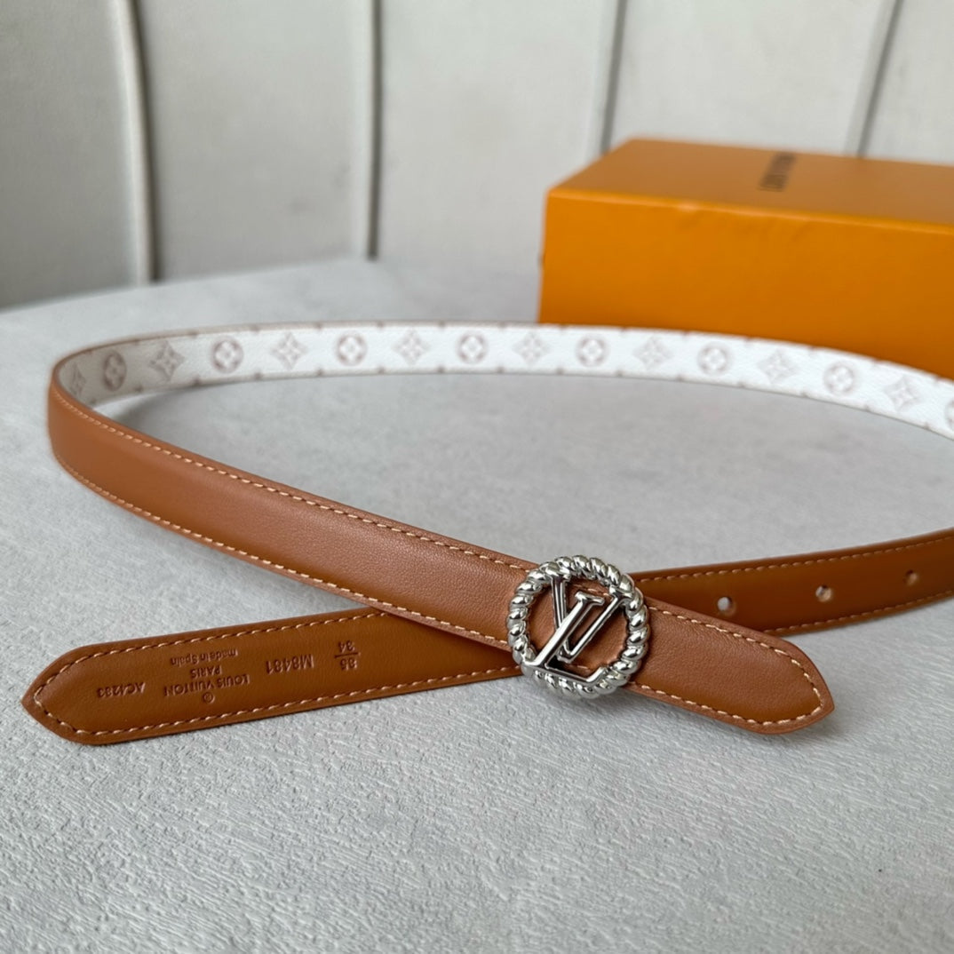 Alternative view of LV S-LOCK BELT 20 MM IN BRONZE BROWN CALFSKIN AND CIRCLE SILVER HARDWARE