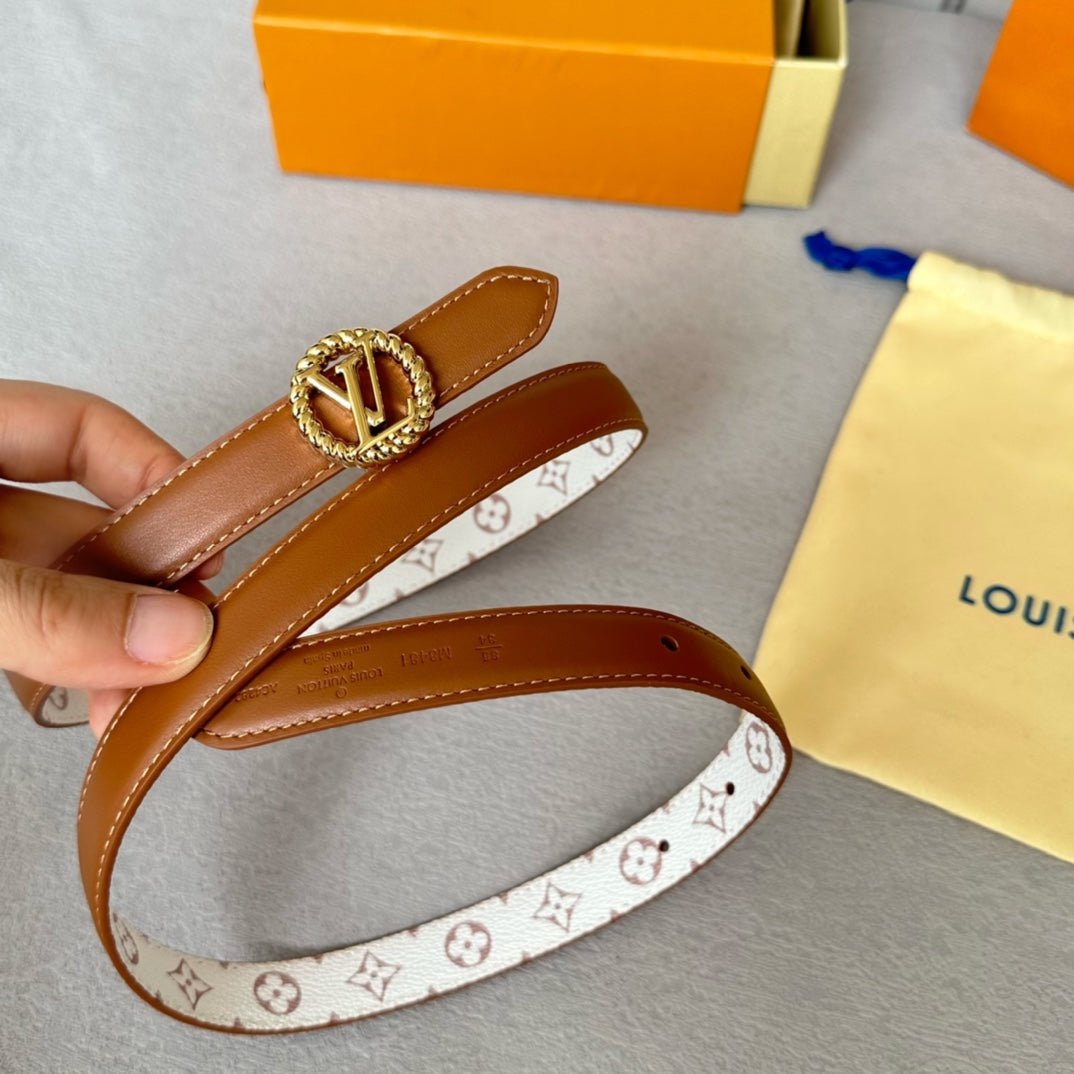 Alternative view of LV S-LOCK BELT 20 MM IN BRONZE BROWN CALFSKIN AND CIRCLE GOLD HARDWARE