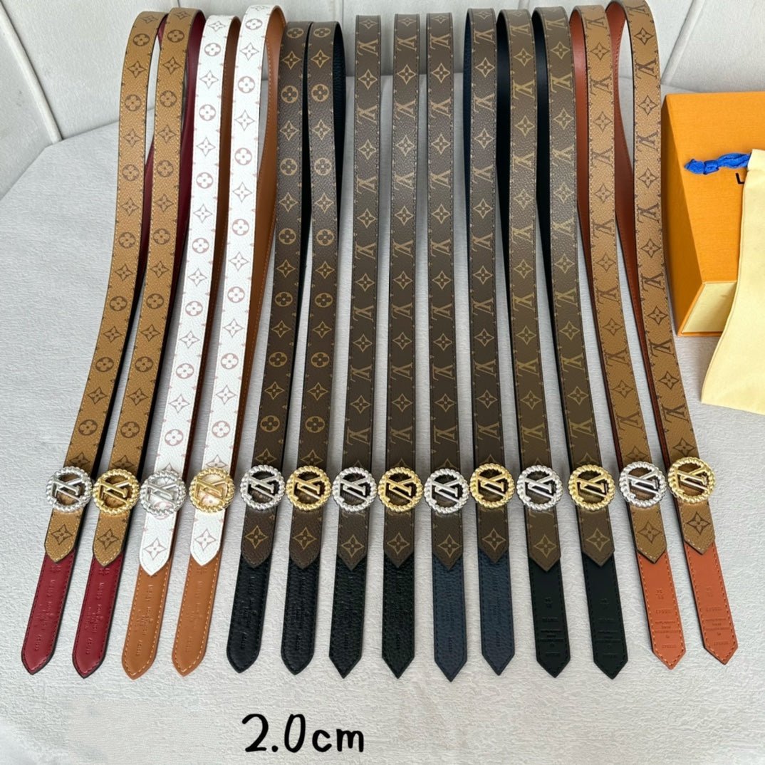 LV Tan Canvas Buckle Belt - Image 9