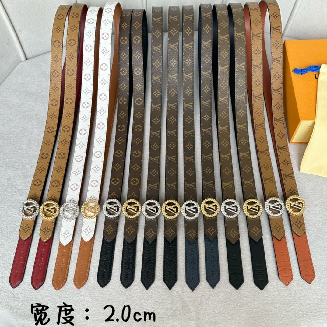 LV Leather Black Wreath Gold Belt - Image 9