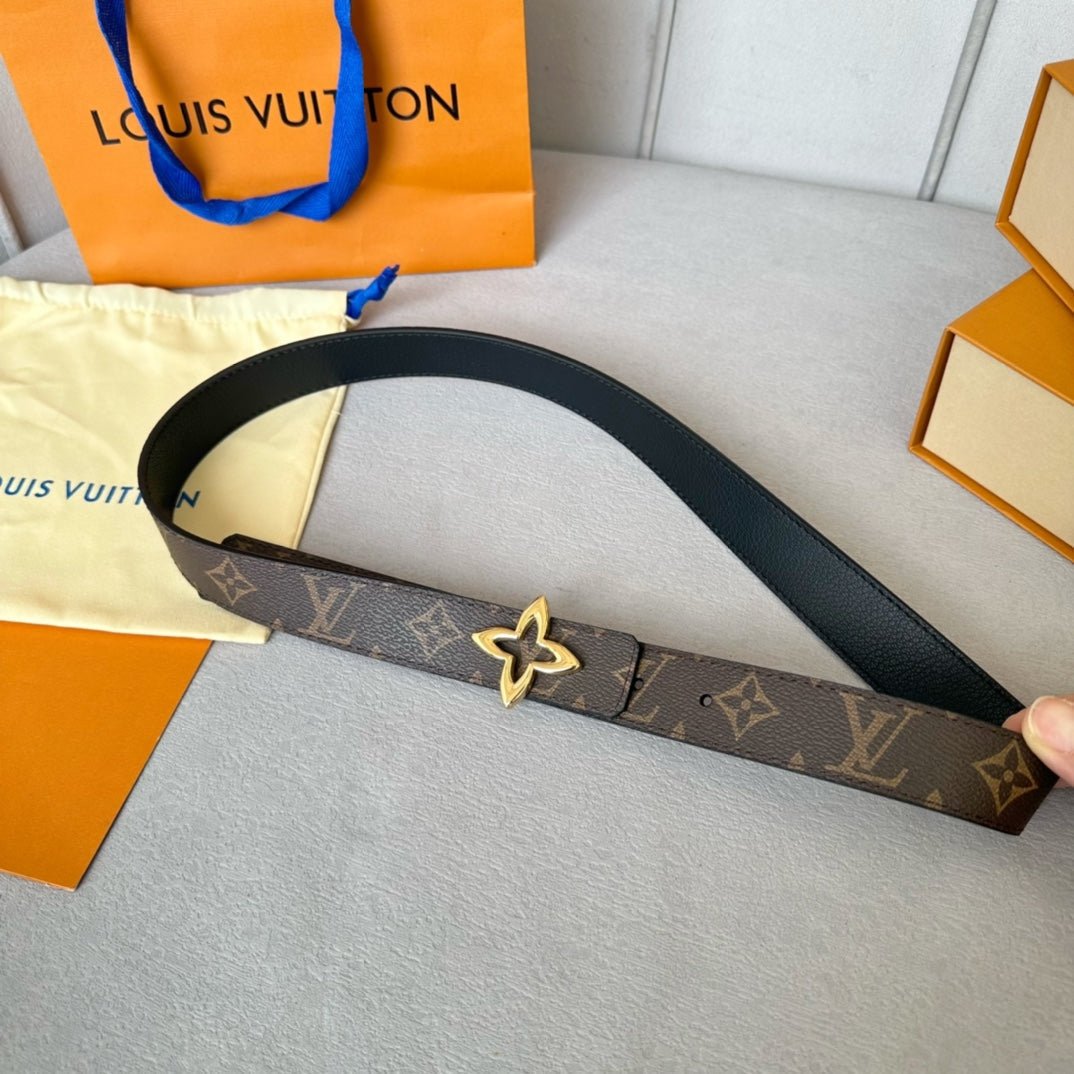 LV Canvas Black Lined Star Belt - Image 4