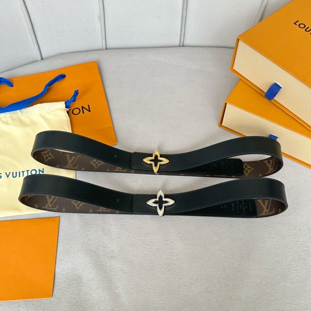 LV Canvas Black Lined Star Belt - Image 7
