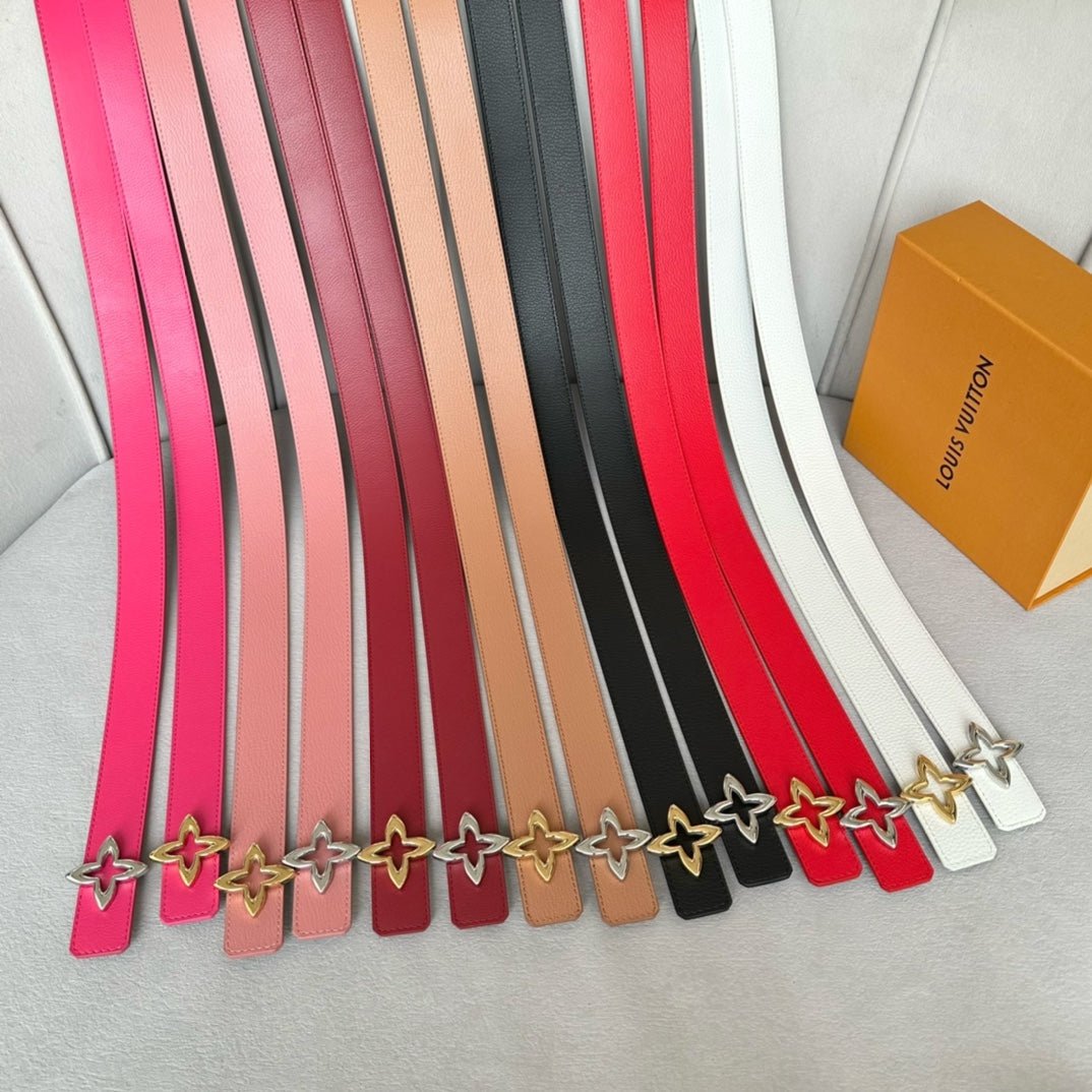 LV MINI FLOWERGRAM 30MM REVERSIBLE BELT IN BLACK CALFSKIN SILVER HARDWARE - Image 9