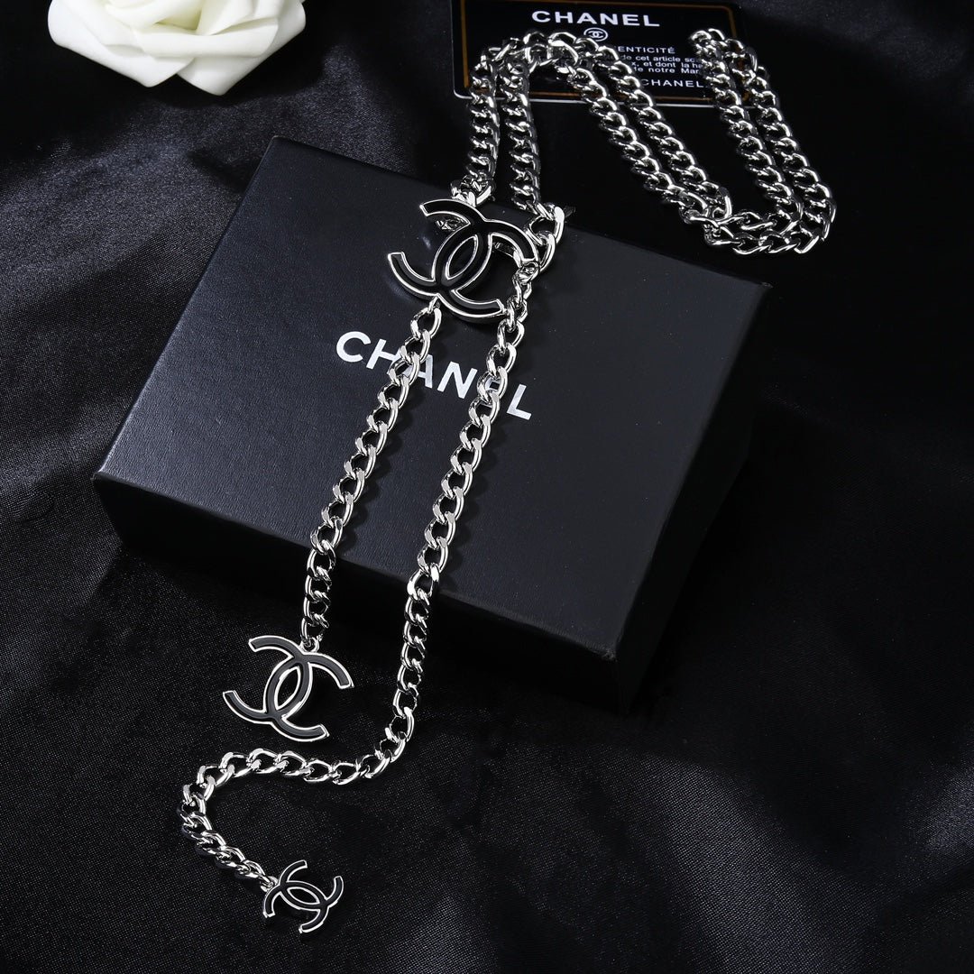 Chanel Silver Logo Tassel Chain - Image 4