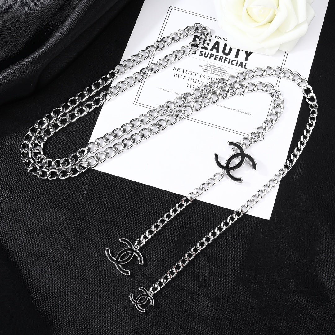 Chanel Silver Logo Tassel Chain - Image 6