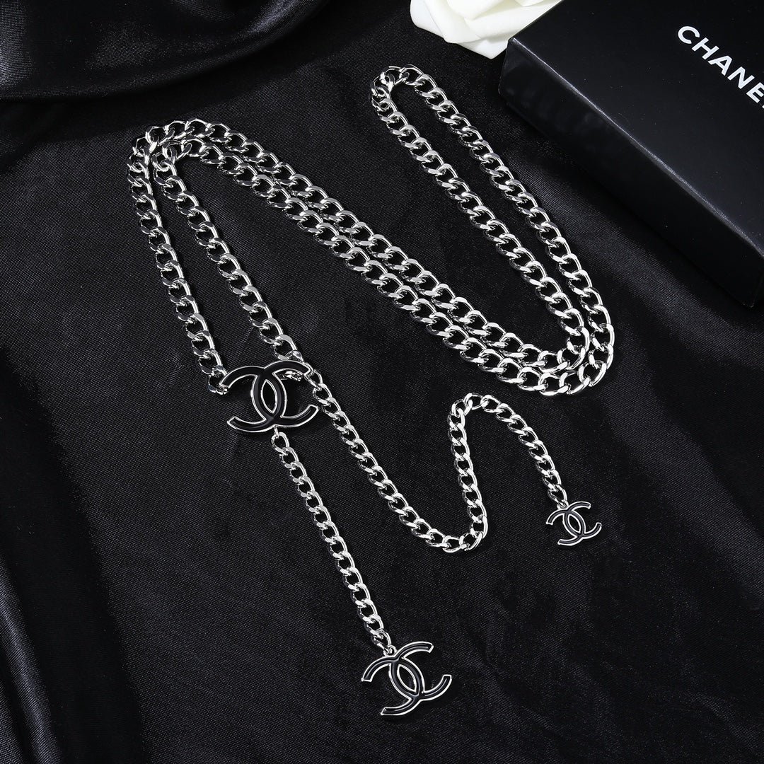 Chanel Silver Logo Tassel Chain - Image 2
