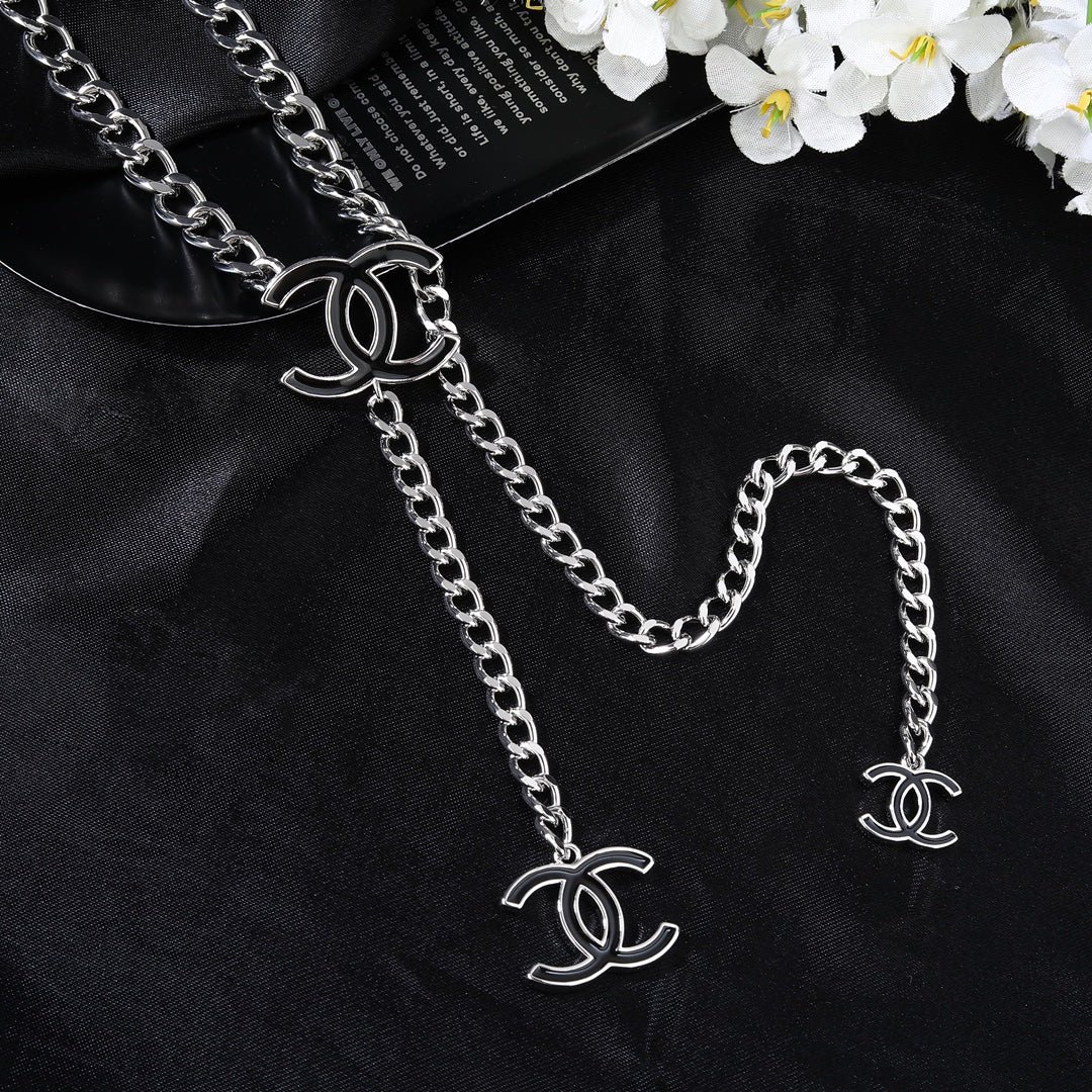 Chanel Silver Logo Tassel Chain - Image 7