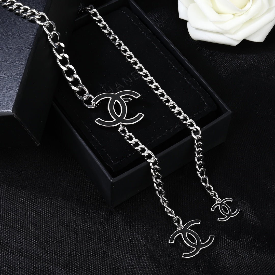 Chanel Silver Logo Tassel Chain - Image 3
