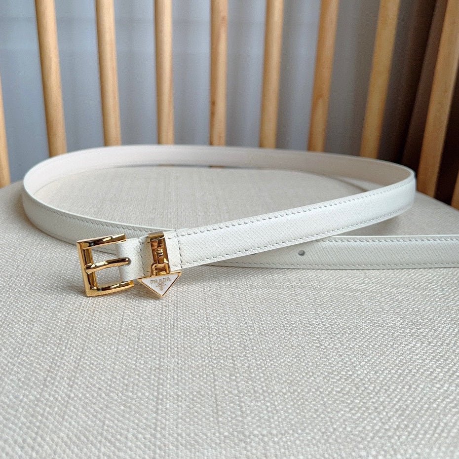 PRADA White Gold Buckle Belt