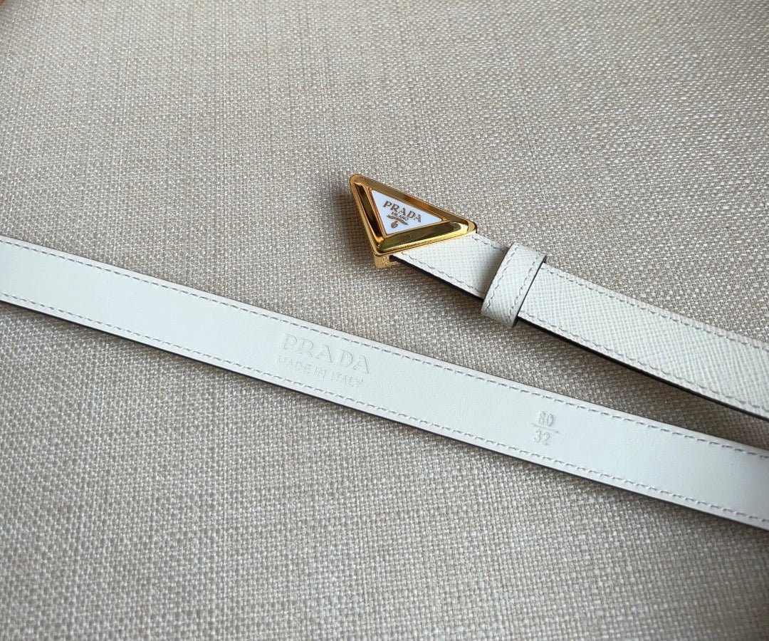 PRADA White Gold Logo Belt - Image 7