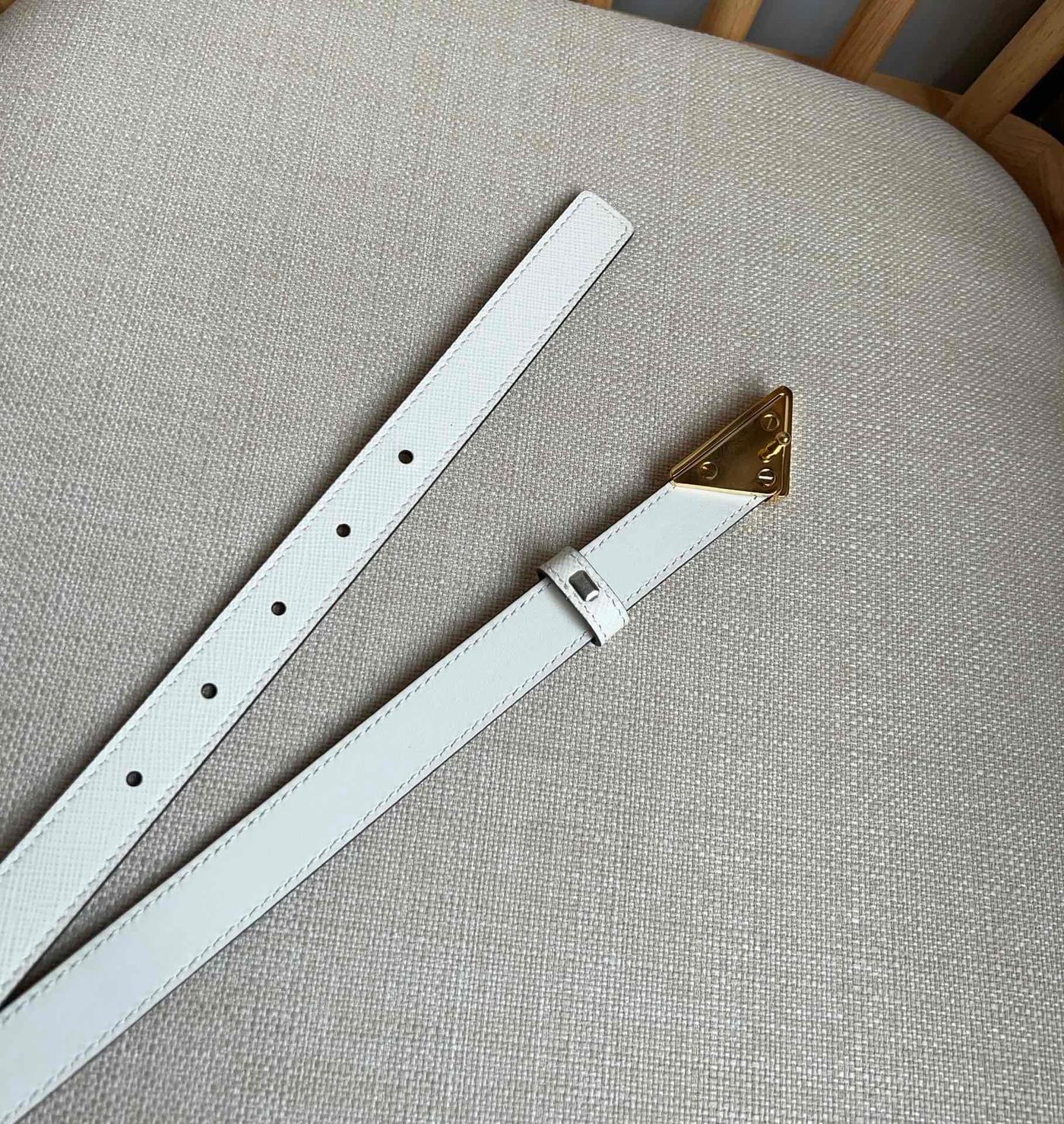 PRADA White Gold Logo Belt - Image 8