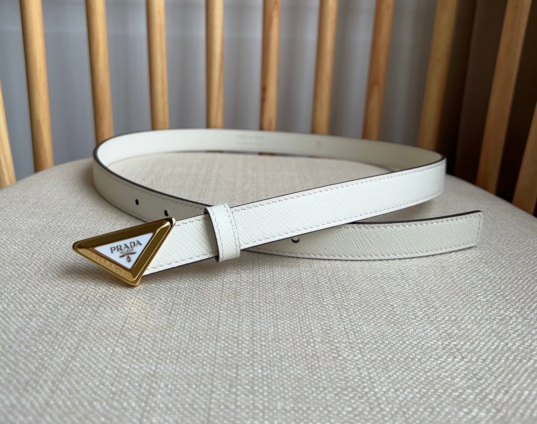 Alternative view of PRADA White Gold Logo Belt