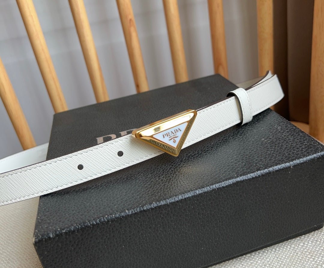 PRADA White Gold Logo Belt - Image 4