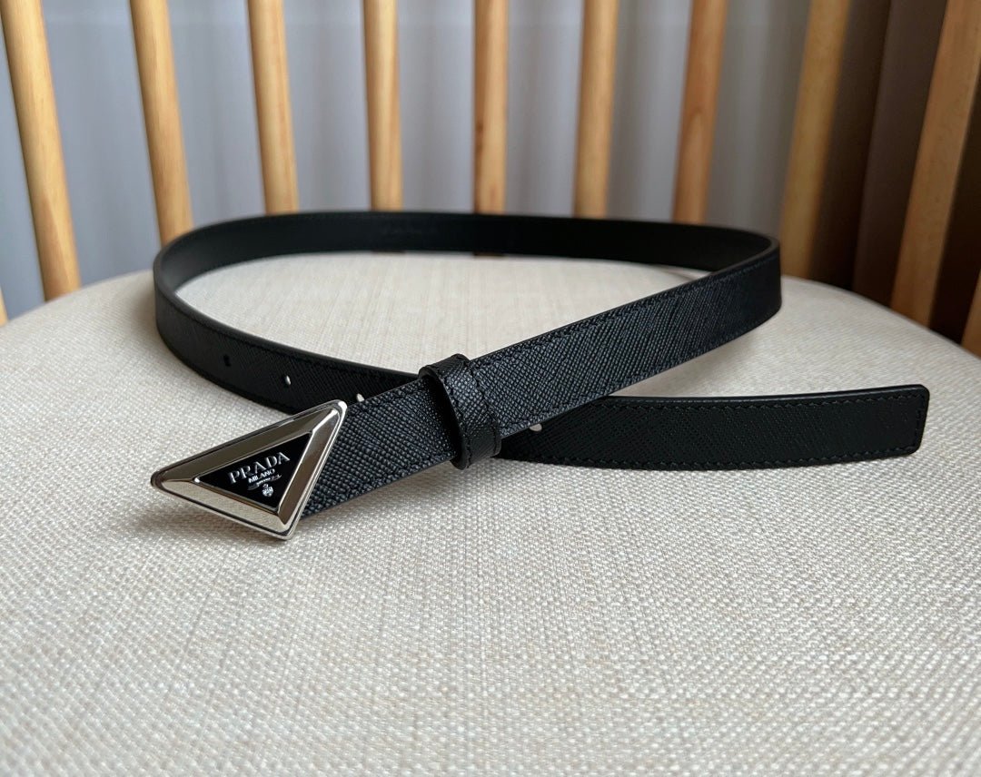 PRADA Black Silver Logo Belt - Image 5