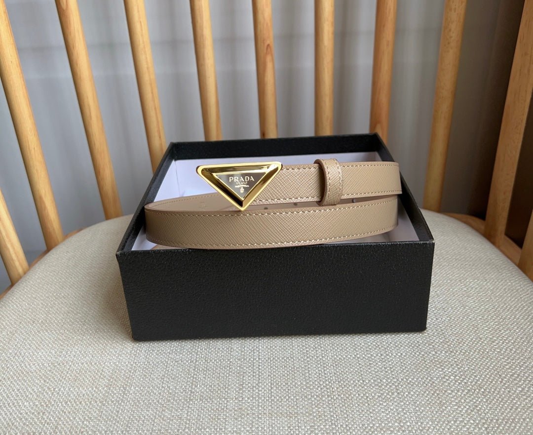 Alternative view of PRADA Beige Gold Logo Belt